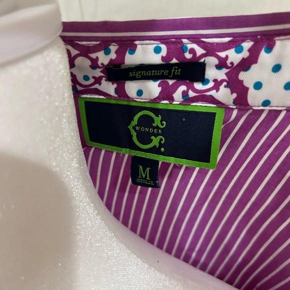 C. Wonder Women’s Purple Striped Button-Up Shirt Slim Fit - Picture 4 of 4